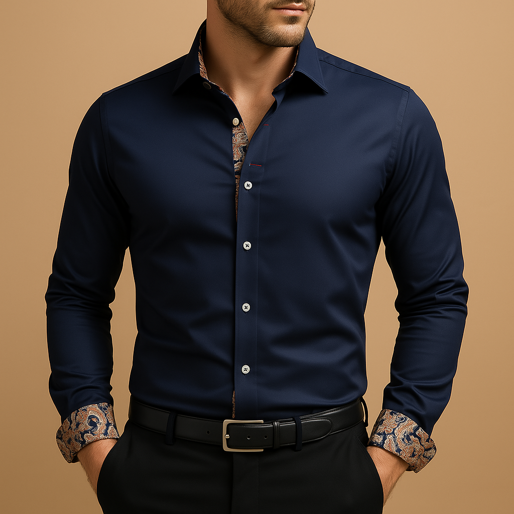 Bram | Modern classic long-sleeve shirt for men - Solorfit