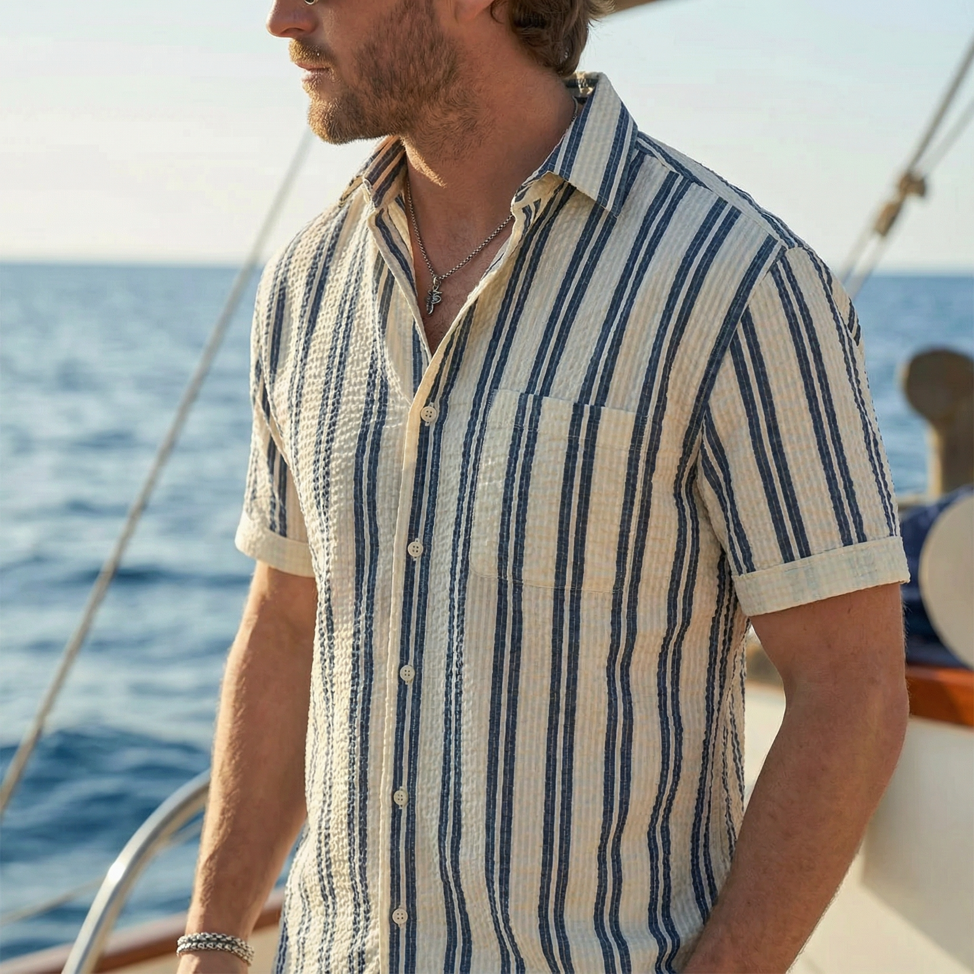 Levi - Old Money Men Classic Striped Breathable Shirt