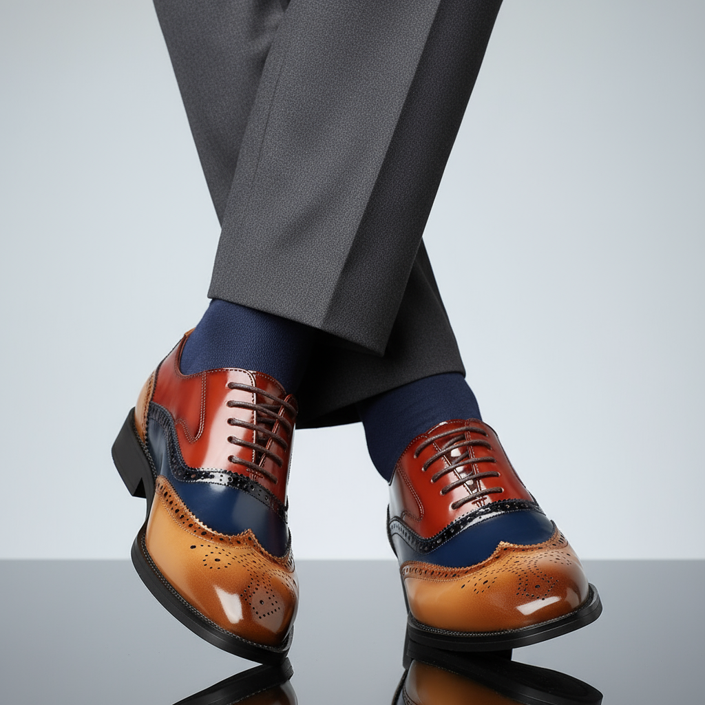 Men’s Dress Shoes – High-Shine Patent Leather, Classic Wingtip Brogue - Solorfit
