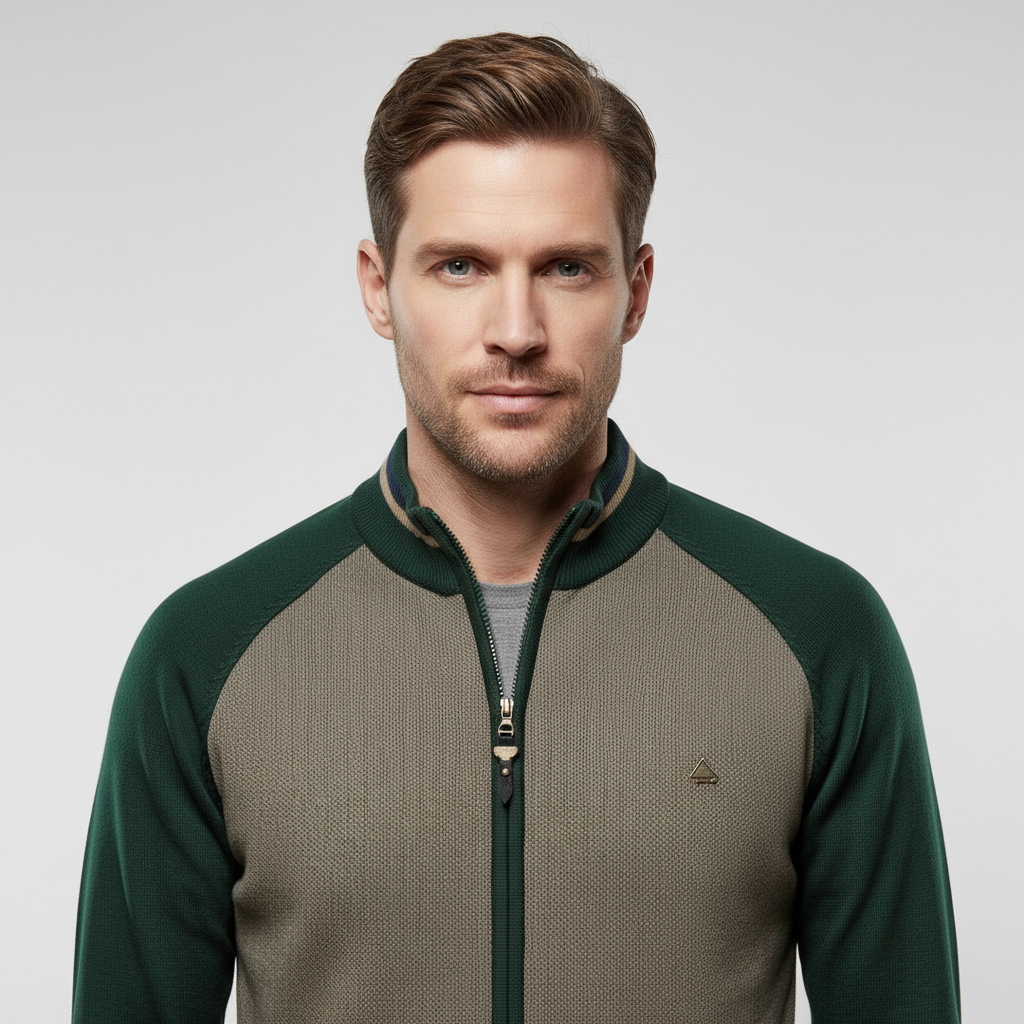 Tom Adams Striped Zipper Cardigan – Men’s Knit Sweater Jacket - Solorfit