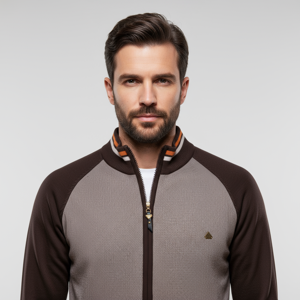 Tom Adams Striped Zipper Cardigan – Men’s Knit Sweater Jacket - Solorfit