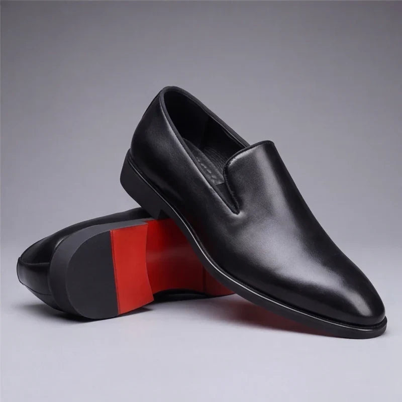 Men’s Slip On Dress Shoes Casual Loafers Formal Footwear Red Sole