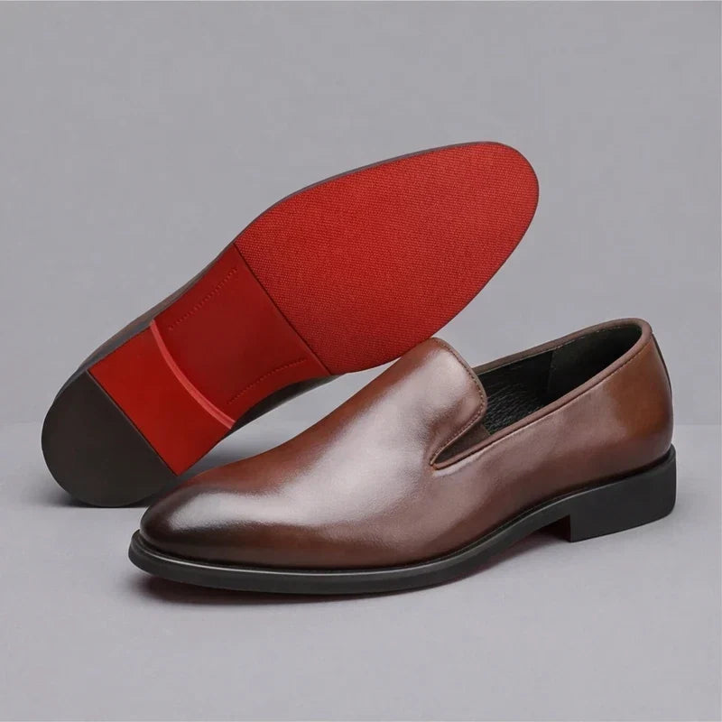 Men’s Slip On Dress Shoes Casual Loafers Formal Footwear Red Sole