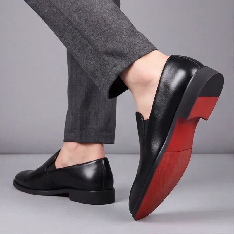 Men’s Slip On Dress Shoes Casual Loafers Formal Footwear Red Sole