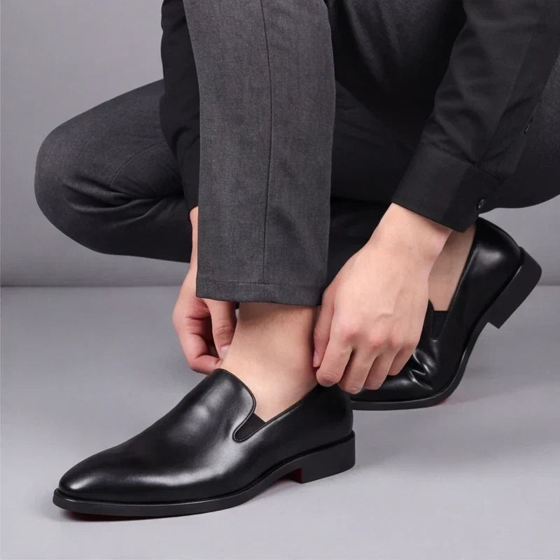Men’s Slip On Dress Shoes Casual Loafers Formal Footwear Red Sole