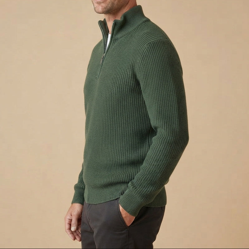 Men’s Half Zip Pullover Sweater Casual Long Sleeve Top