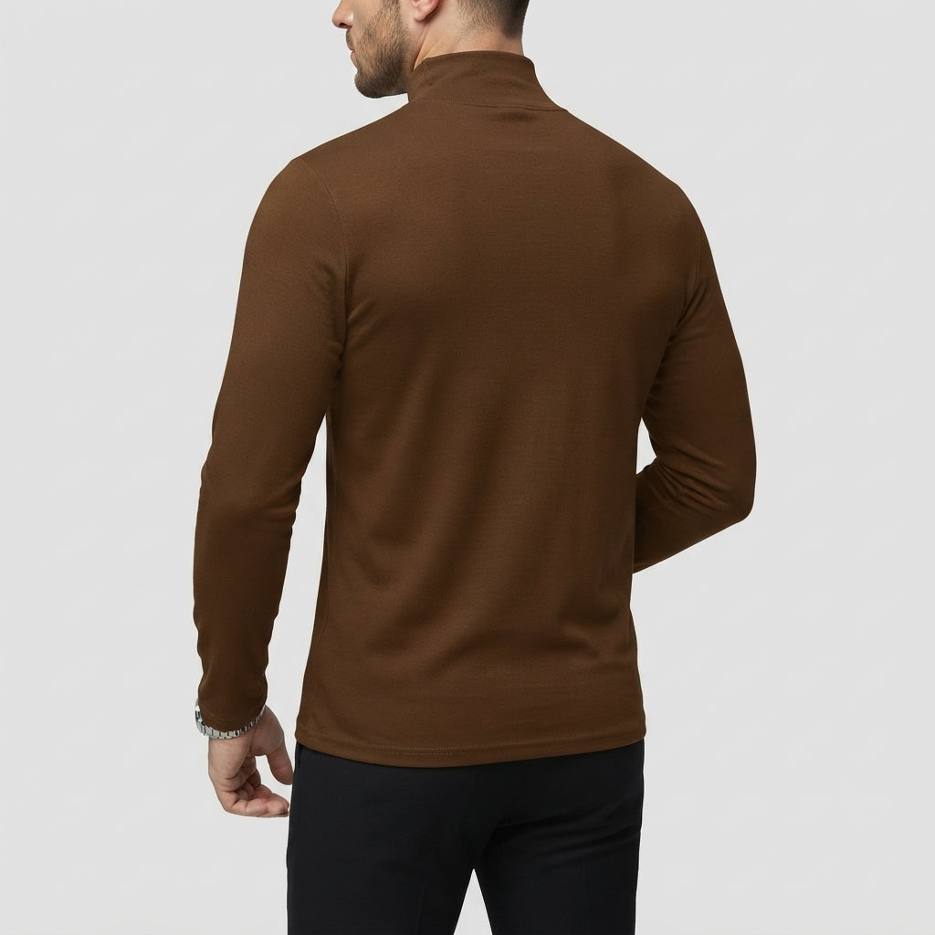 Men’s Turtleneck Shirt Long Sleeve Slim Fit Casual Top