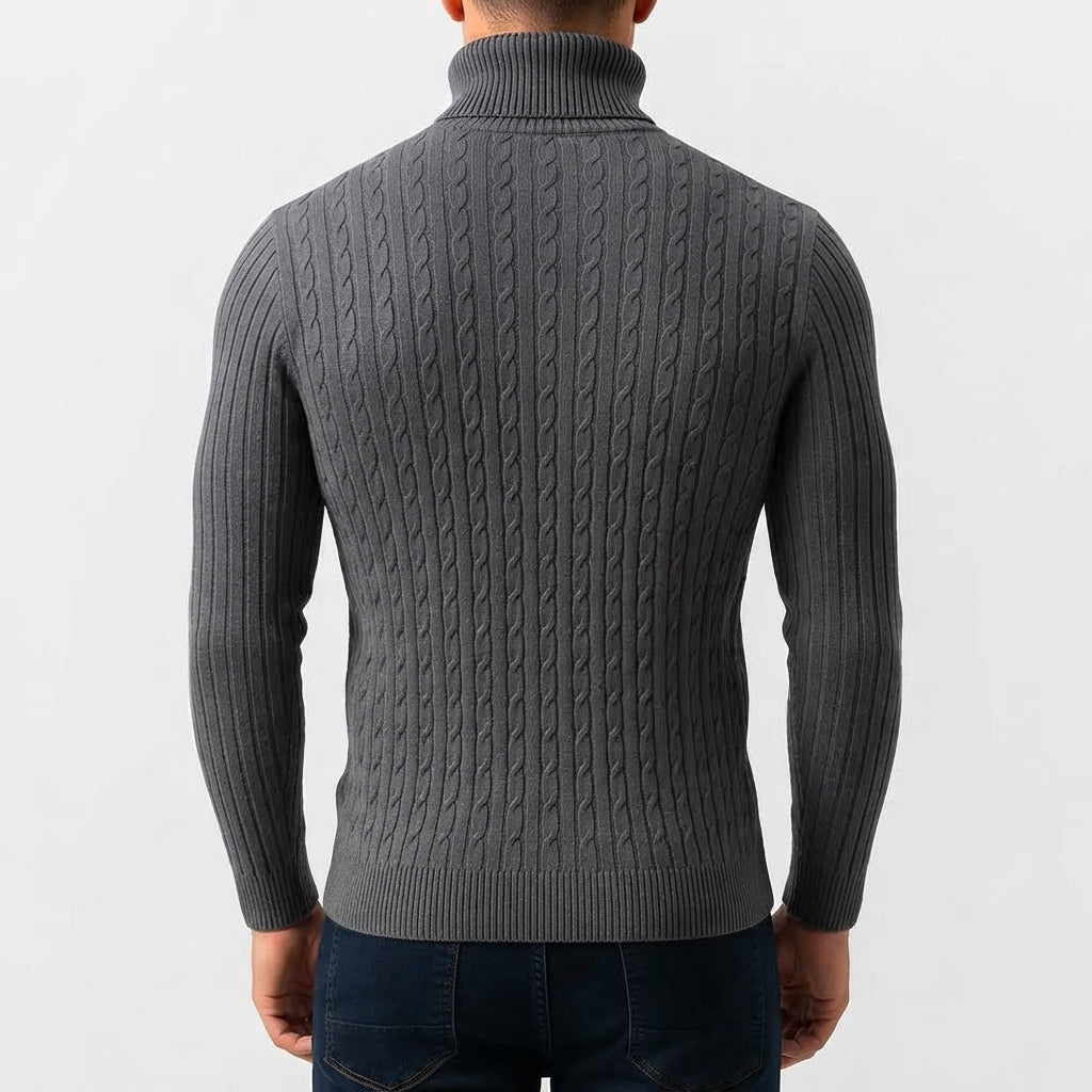 Men’s Turtleneck Sweater Long Sleeve Casual Knit Top