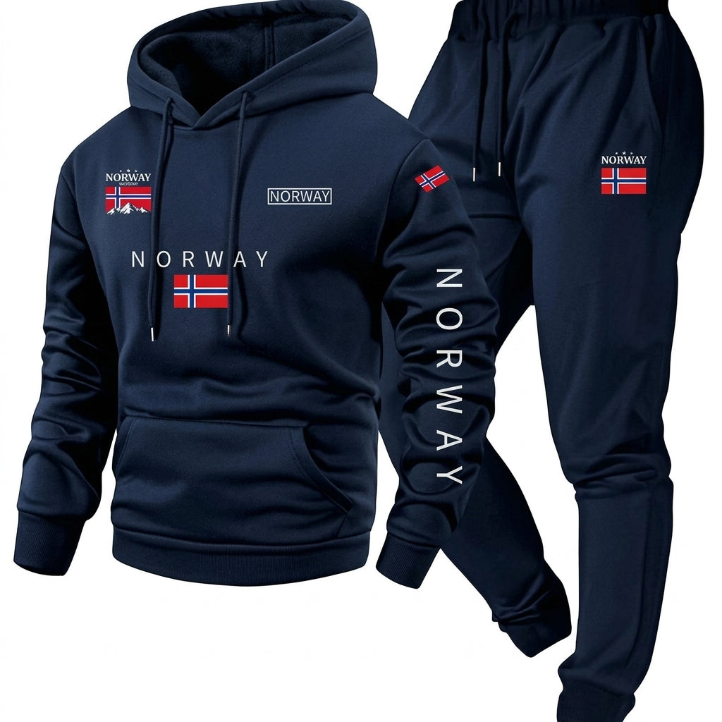 Men’s Hoodie and Jogger Set Norway Casual Tracksuit Outfit