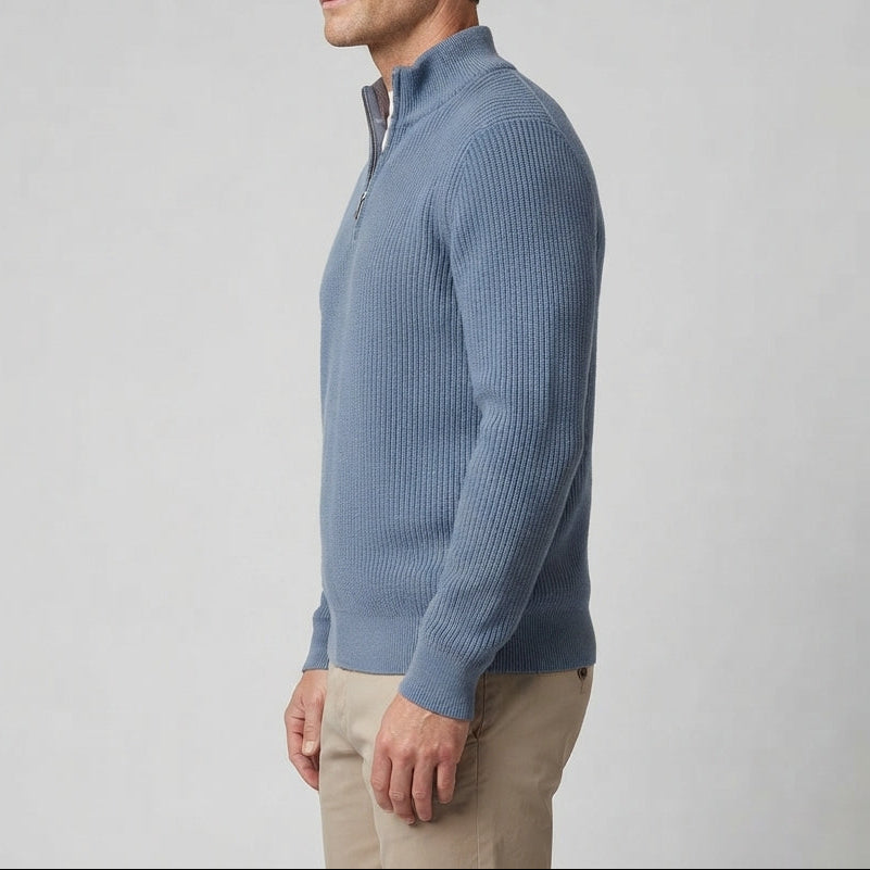 Men’s Half Zip Pullover Sweater Casual Long Sleeve Top
