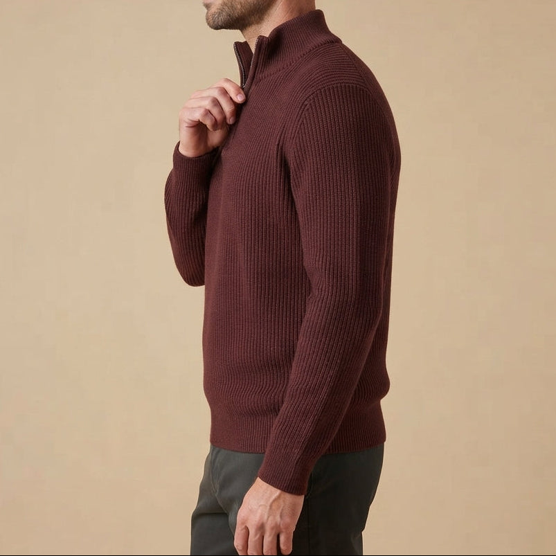 Men’s Half Zip Pullover Sweater Casual Long Sleeve Top