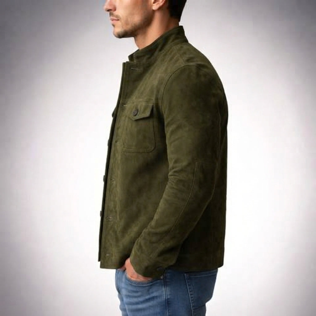 Men’s Casual Field Jacket Button Up Utility Outerwear