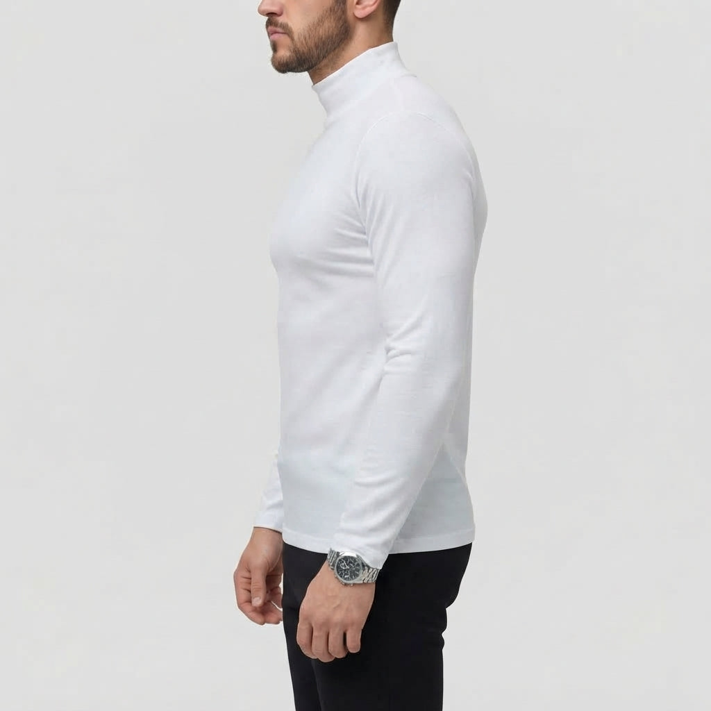 Men’s Turtleneck Shirt Long Sleeve Slim Fit Casual Top