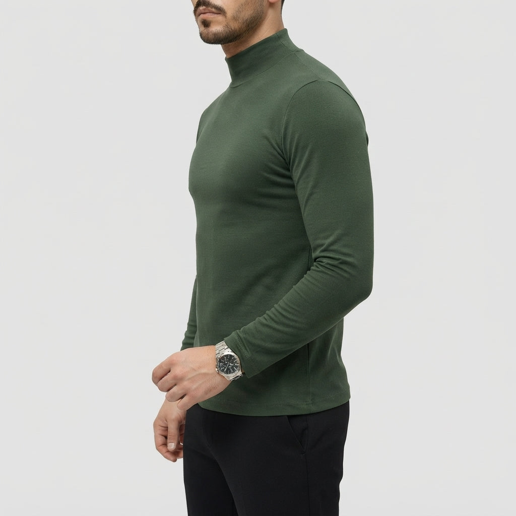 Men’s Turtleneck Shirt Long Sleeve Slim Fit Casual Top