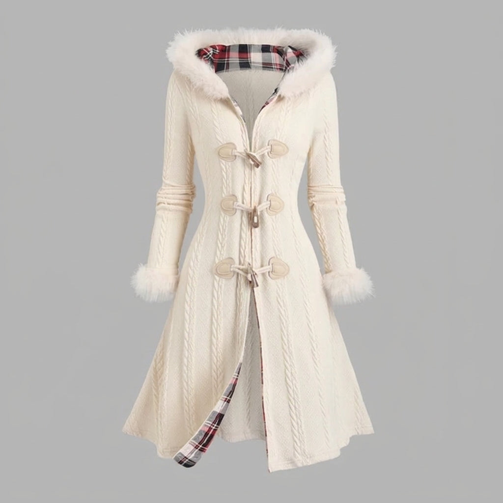 Women’s Hooded Coat Long Toggle Closure Casual Outerwear