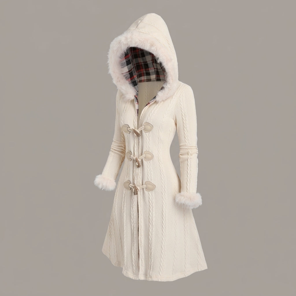 Women’s Hooded Coat Long Toggle Closure Casual Outerwear