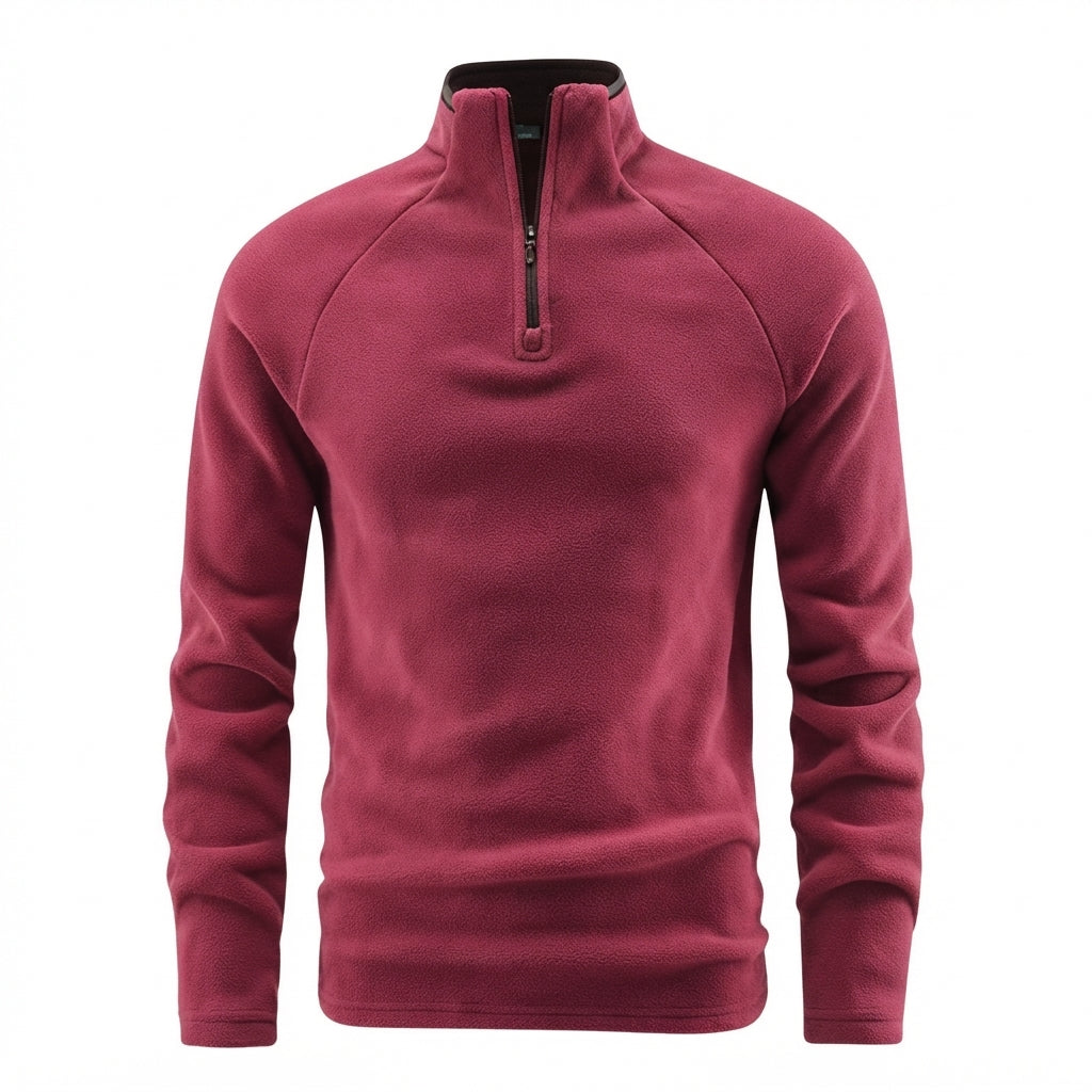 Men’s Quarter Zip Pullover Casual Long Sleeve Top