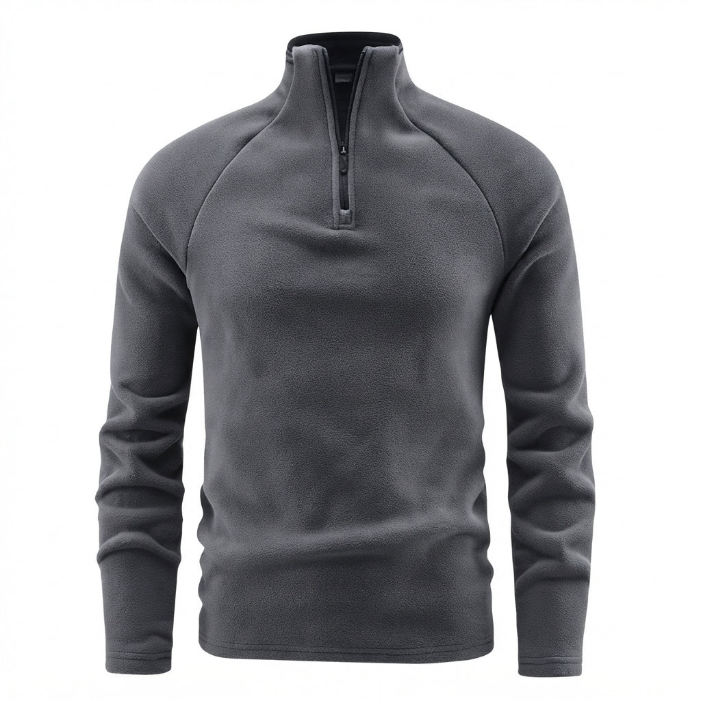 Men’s Quarter Zip Pullover Casual Long Sleeve Top