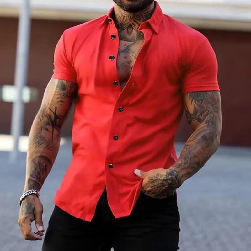 Cassian | Men's Classic Lapel Short-Sleeve Button-Down Shirt