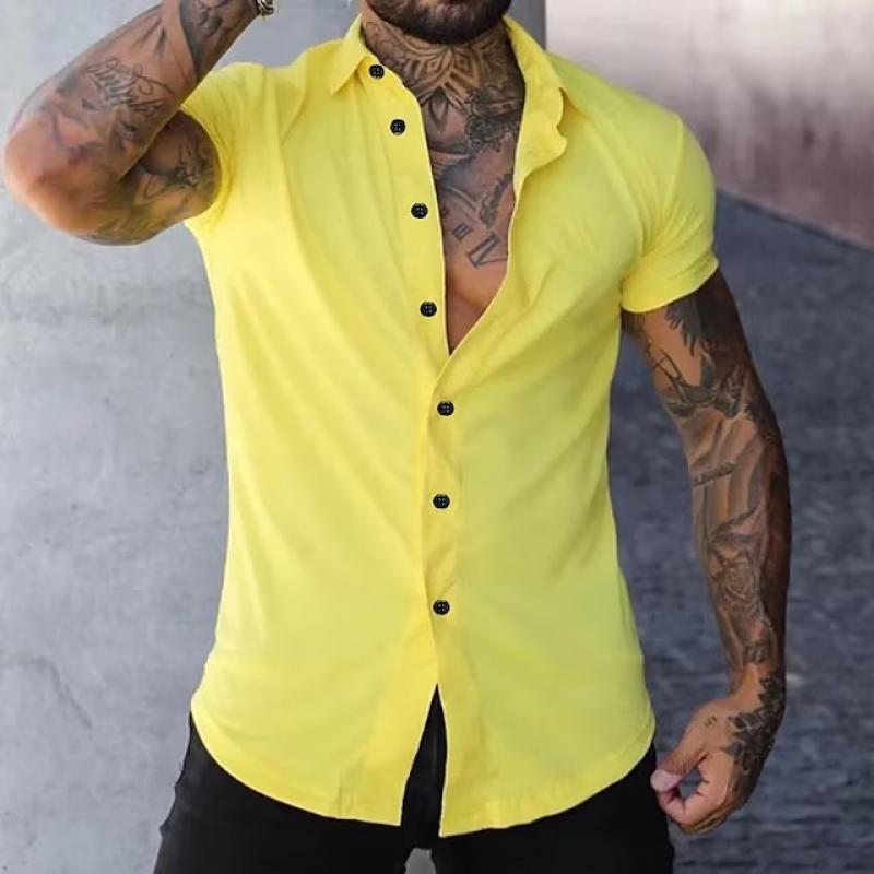 Cassian | Men's Classic Lapel Short-Sleeve Button-Down Shirt