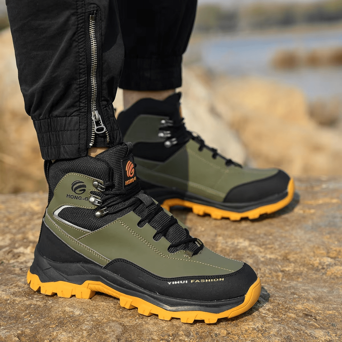 Men’s Waterproof Hiking Boots Outdoor Trekking Walking Ankle Boots