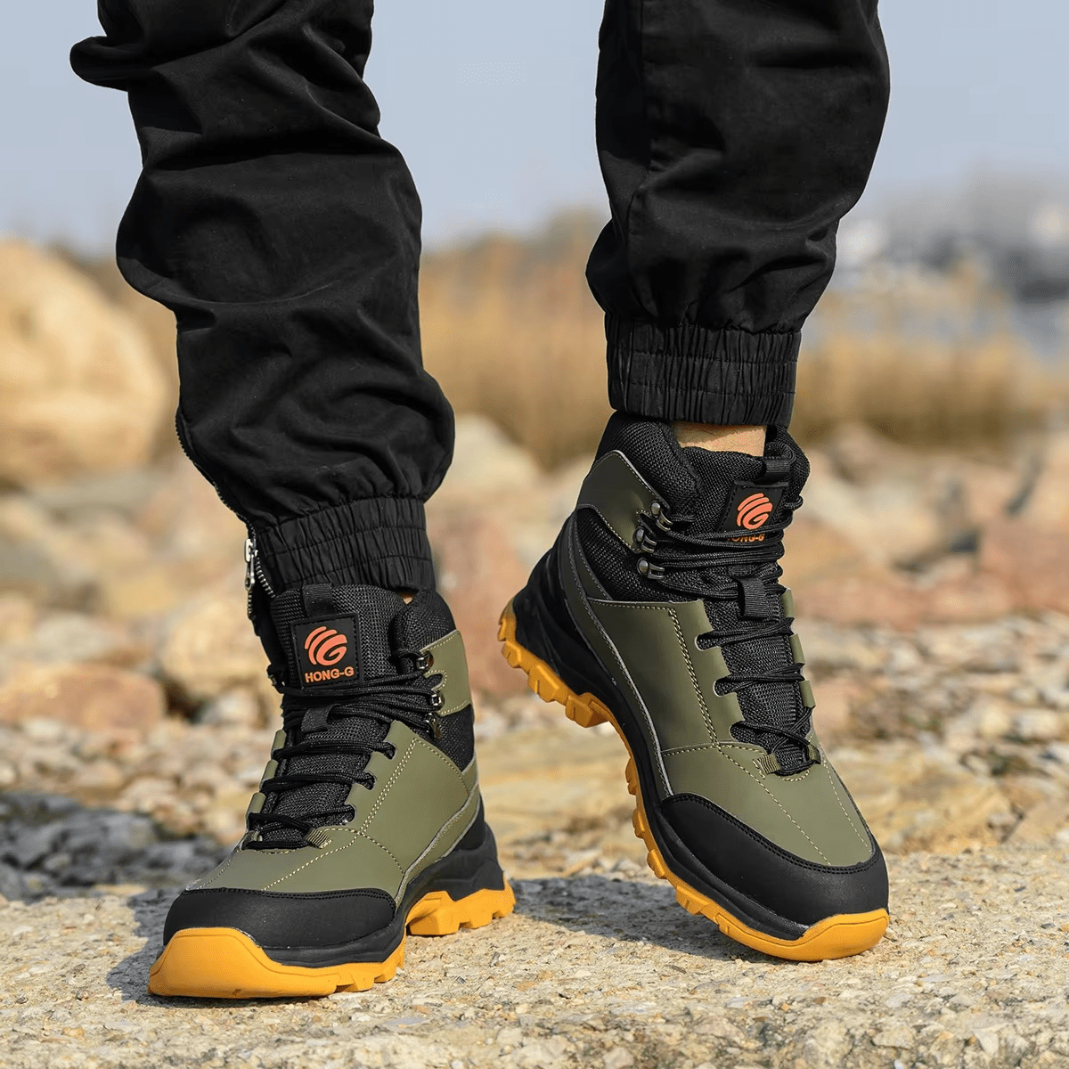 Men’s Waterproof Hiking Boots Outdoor Trekking Walking Ankle Boots