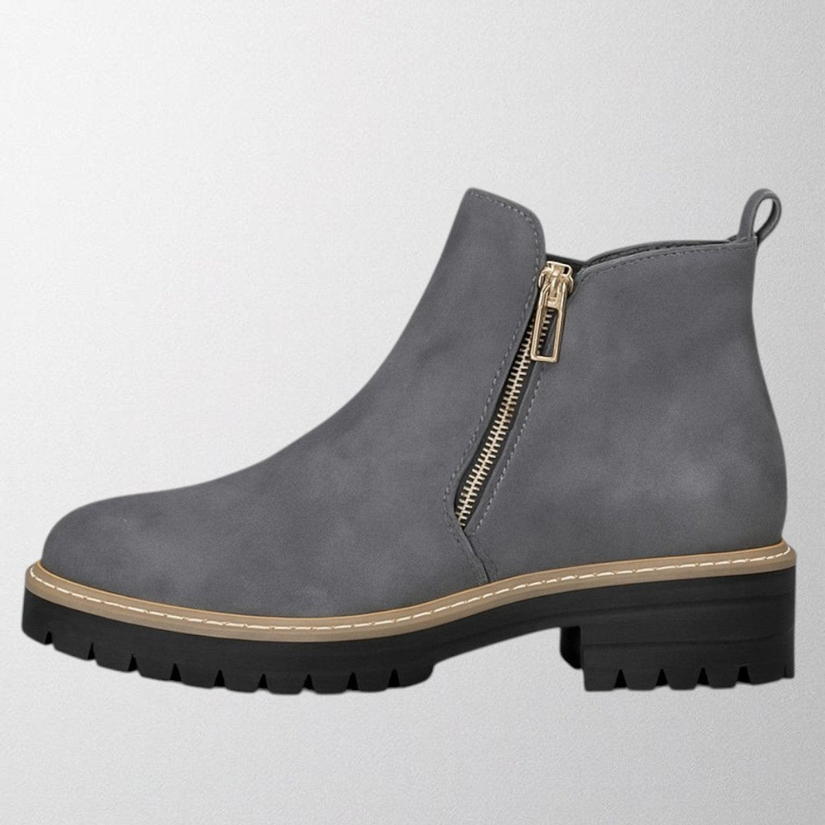 Women's Suede Side-Zip Chunky-Sole Ankle Boots