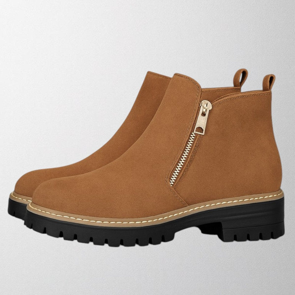 Women's Suede Side-Zip Chunky-Sole Ankle Boots