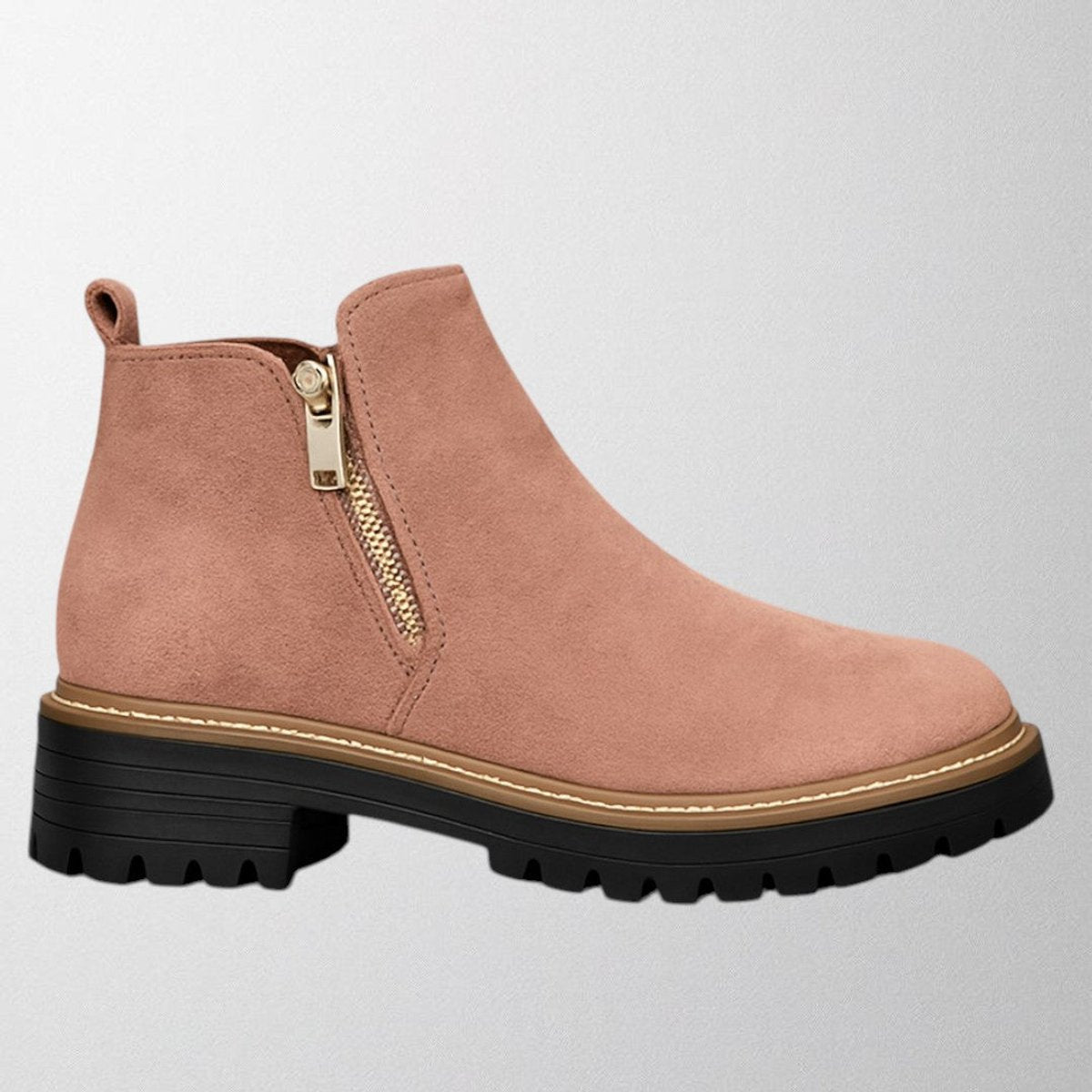 Women's Suede Side-Zip Chunky-Sole Ankle Boots