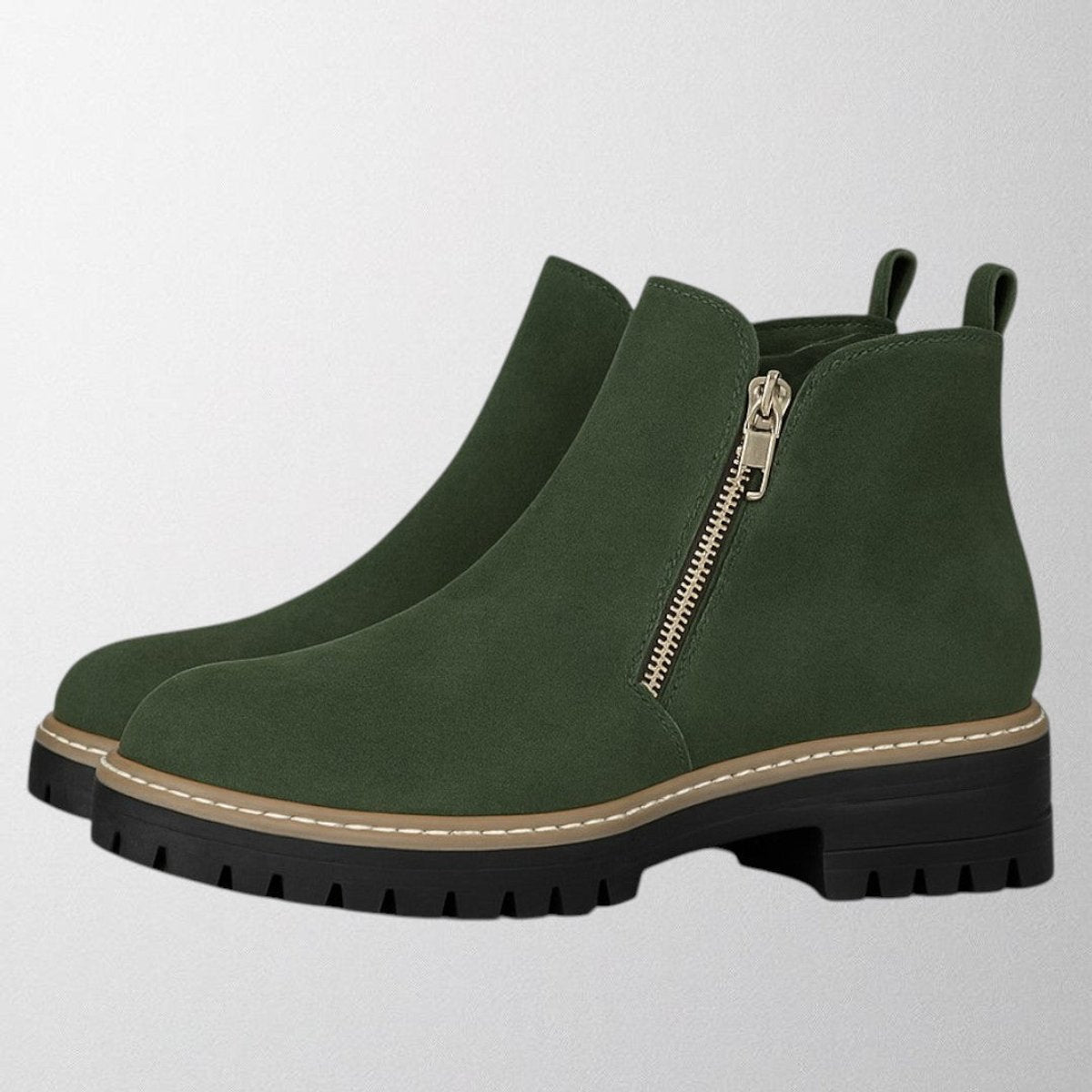 Women's Suede Side-Zip Chunky-Sole Ankle Boots