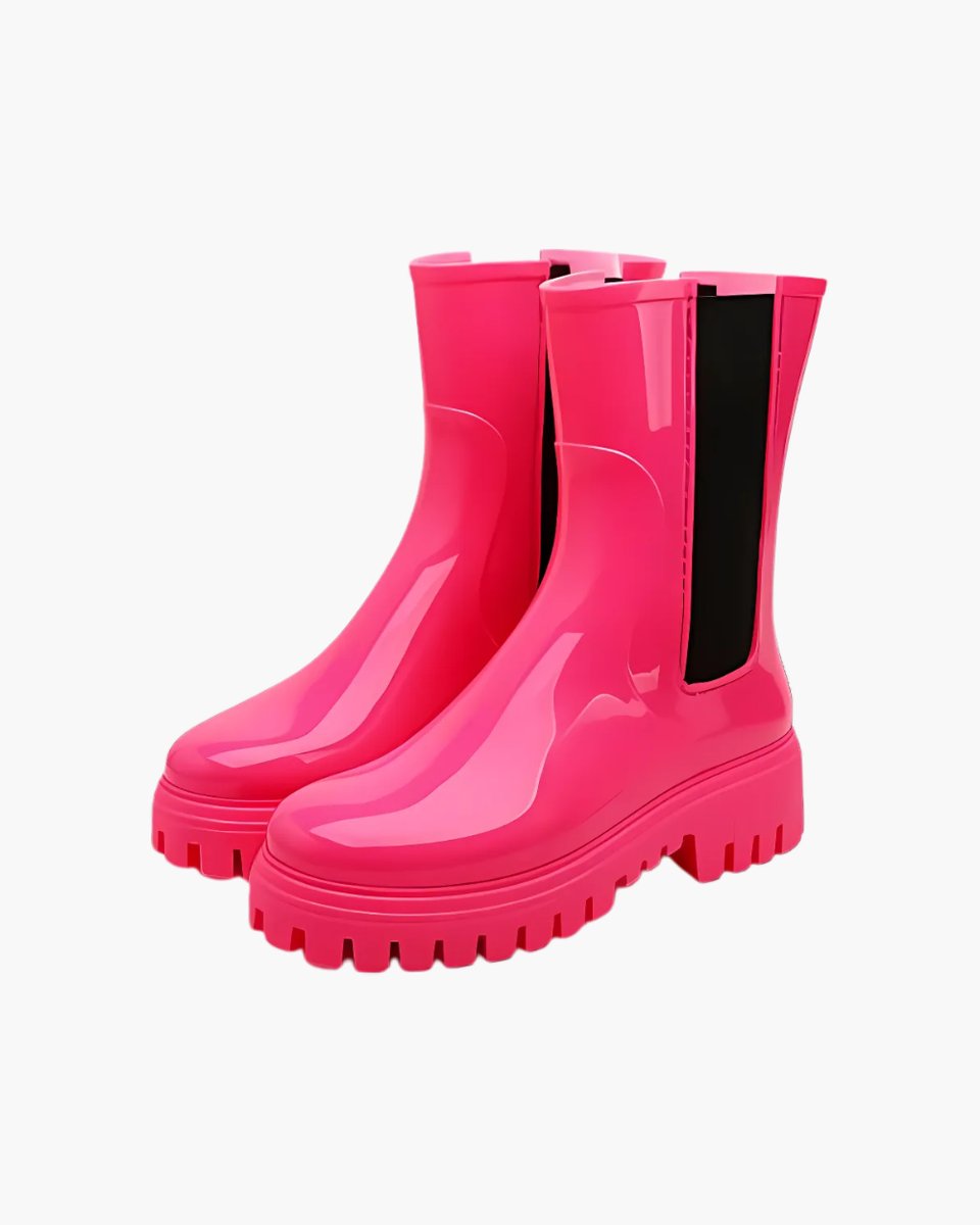 Women's Chelsea Boots Water-Resistant Chunky Lug-Sole Rain Boots