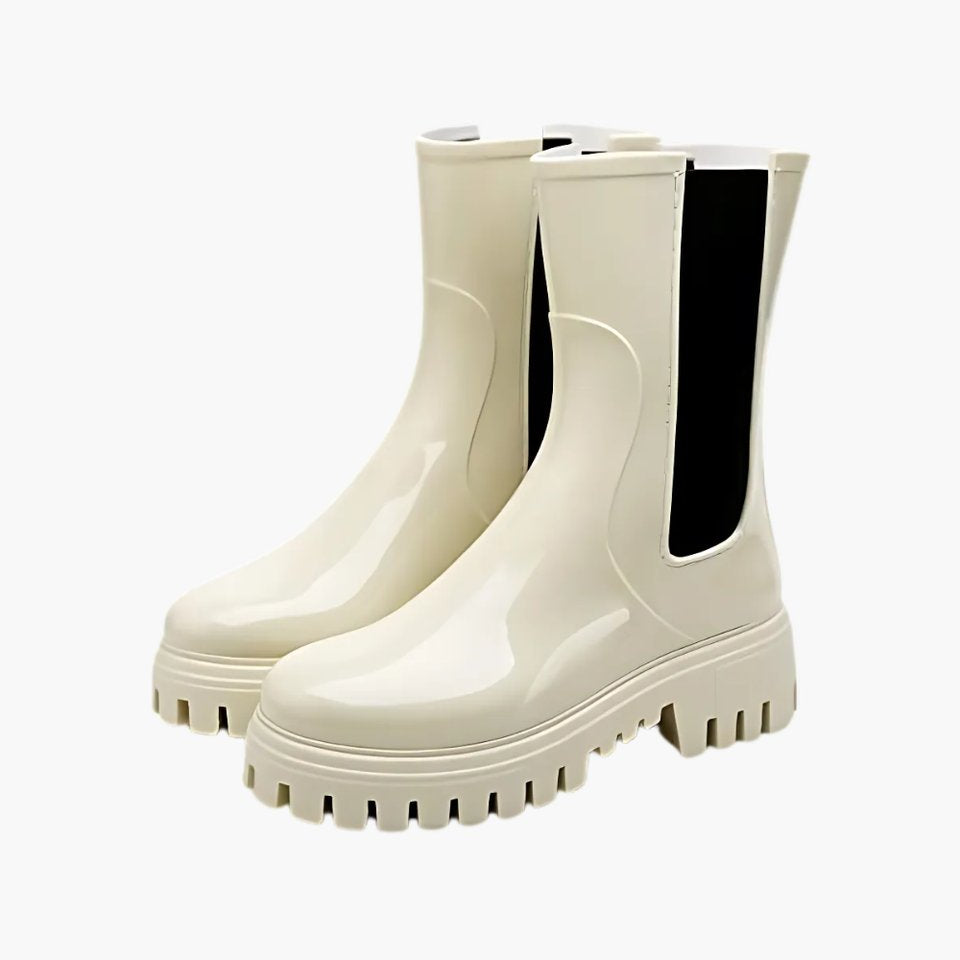 Women's Chelsea Boots Water-Resistant Chunky Lug-Sole Rain Boots