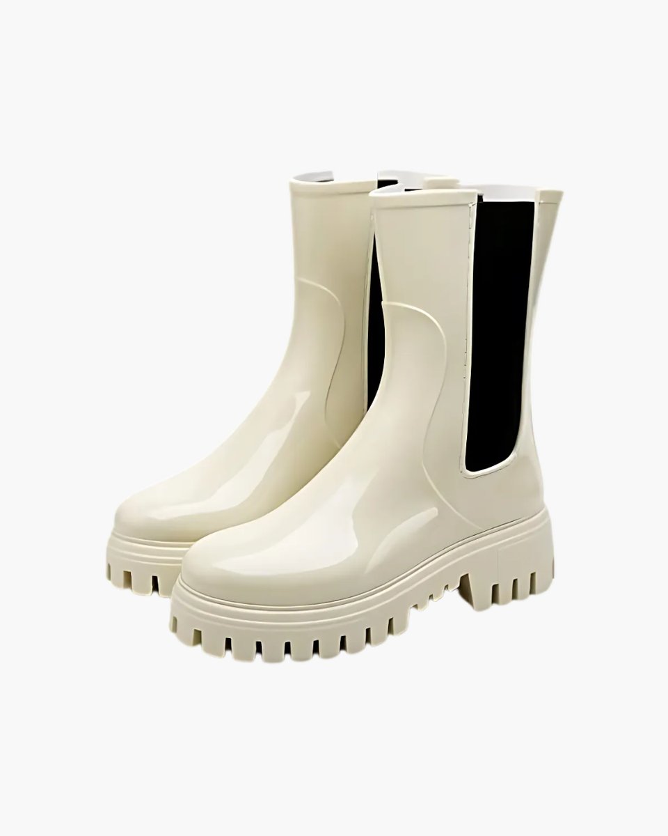 Women's Chelsea Boots Water-Resistant Chunky Lug-Sole Rain Boots