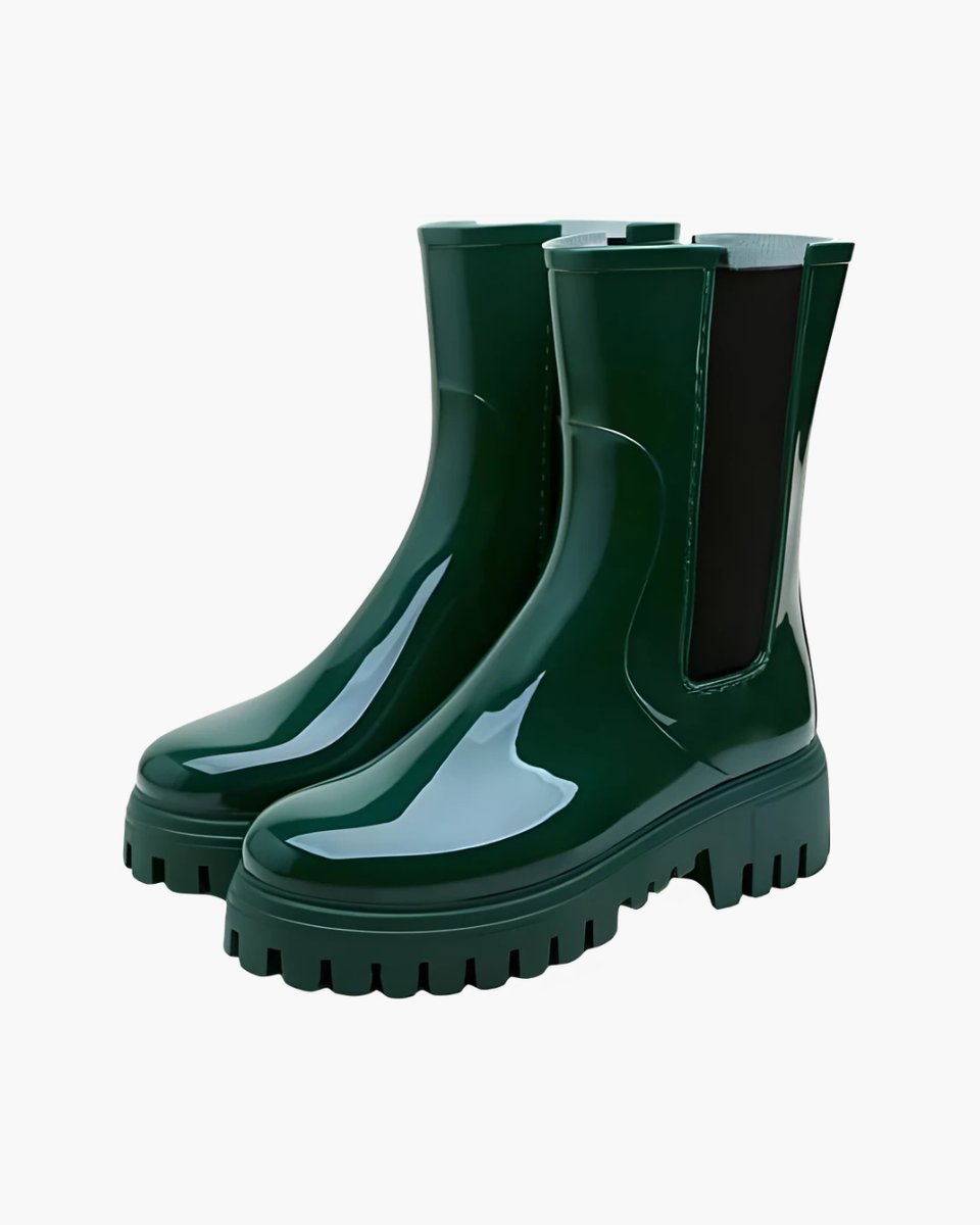 Women's Chelsea Boots Water-Resistant Chunky Lug-Sole Rain Boots
