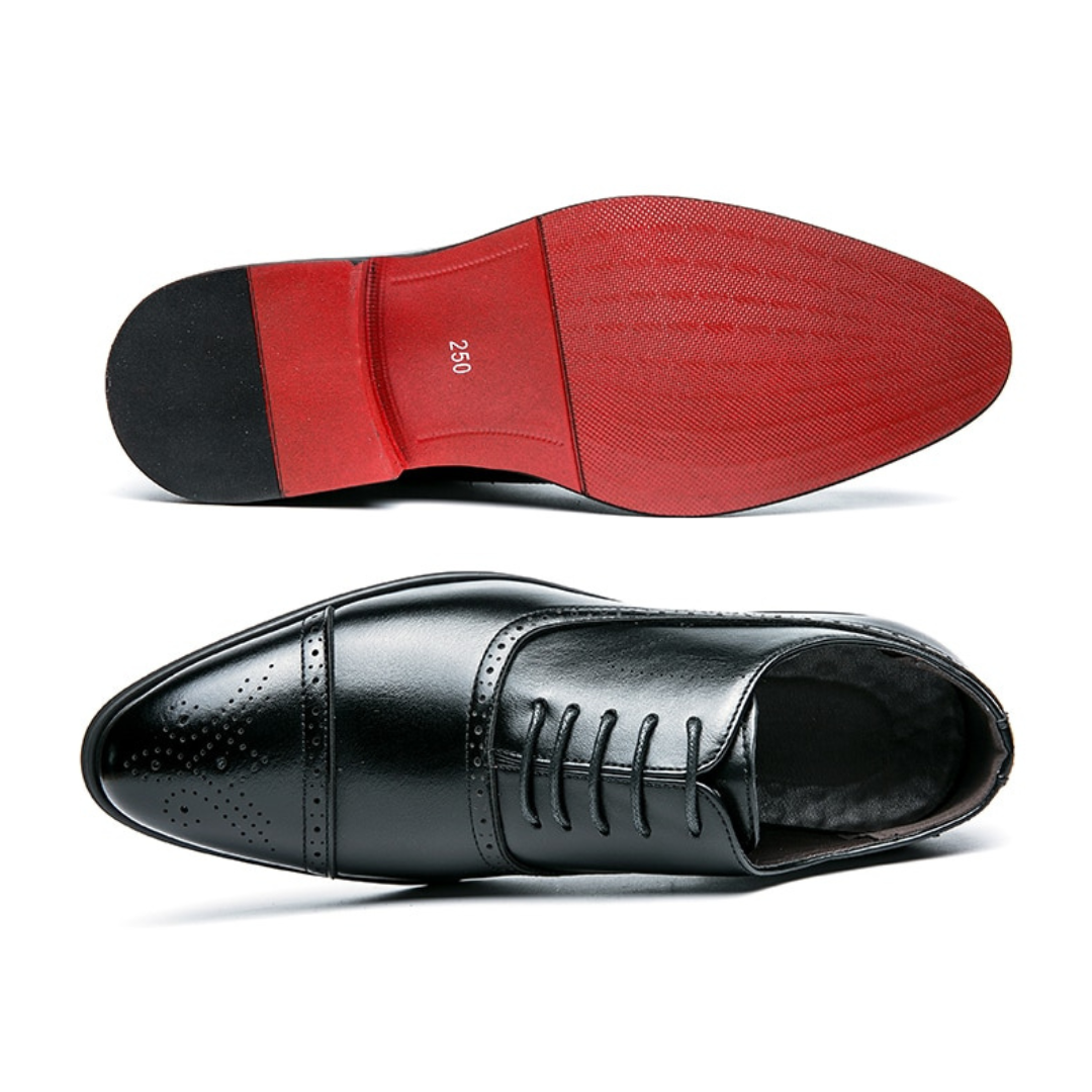 Red Bottoms Sole Leather Oxford Dress Shoes For Men