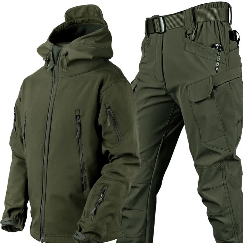 Men’s Tactical Jacket and Cargo Pants Set Outdoor Utility Outfit