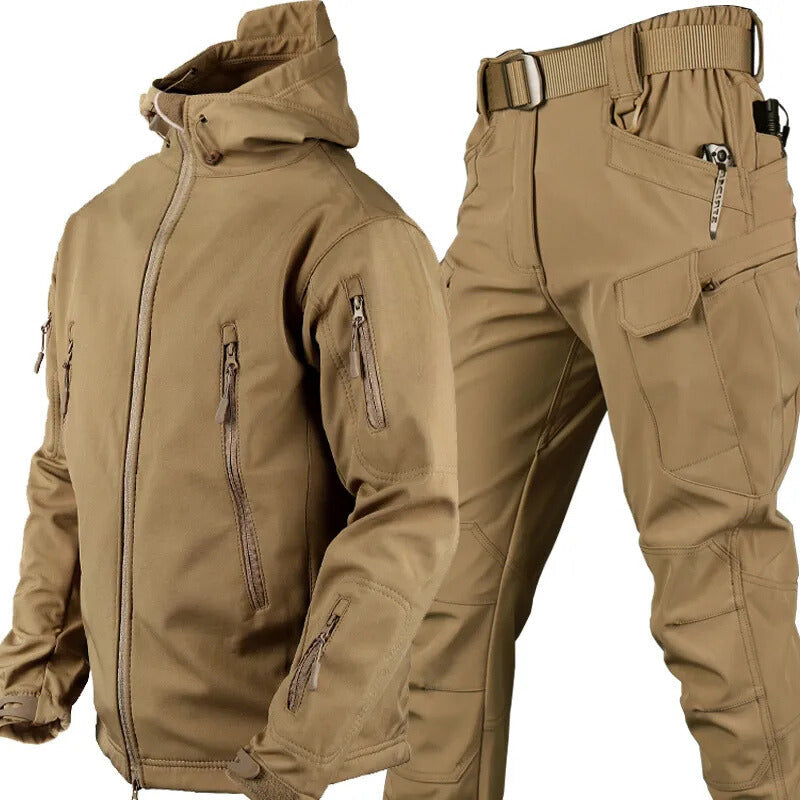 Men’s Tactical Jacket and Cargo Pants Set Outdoor Utility Outfit