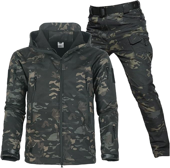 Men’s Tactical Jacket and Cargo Pants Set Outdoor Utility Outfit