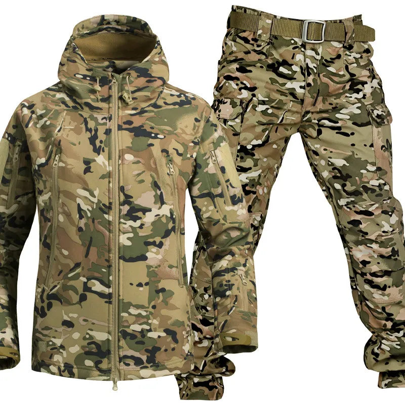 Men’s Tactical Jacket and Cargo Pants Set Outdoor Utility Outfit